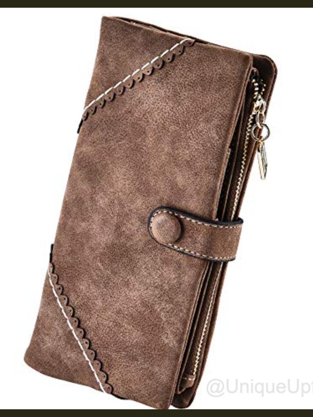 Vegan Leather Bifold Clutch Wallet Large Capacity Card Organizer Long Purse